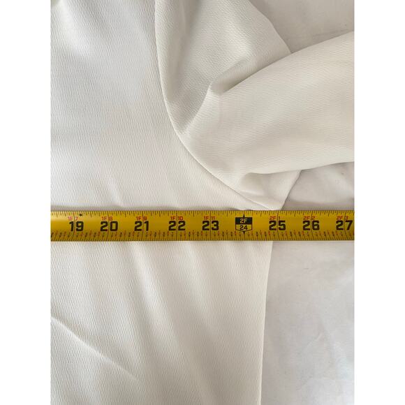 Allison Daley Blouse 16 White Black Embroidered Floral Top Minimalist Classic - Picture 7 of 9